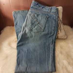 Gap Curvy flare distressed denim Jean's size 12
